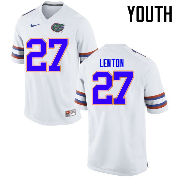 Florida Gators Youth #27 Quincy Lenton College Football Jersey White